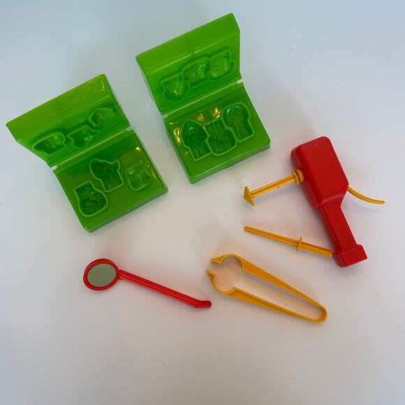 Vtg 1979 Play Doh Kenner Doctor Drill N Fill Playset Box and Accessories - Picture 7 of 13